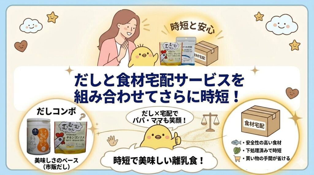 だしと食材宅配サービスを組み合わせてさらに時短！